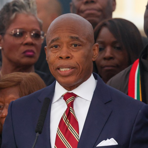 New York City Mayor Eric Adams speaks during a news conference outside Gracie Mansion, Thursday, Sept. 26, 2024, in New York.