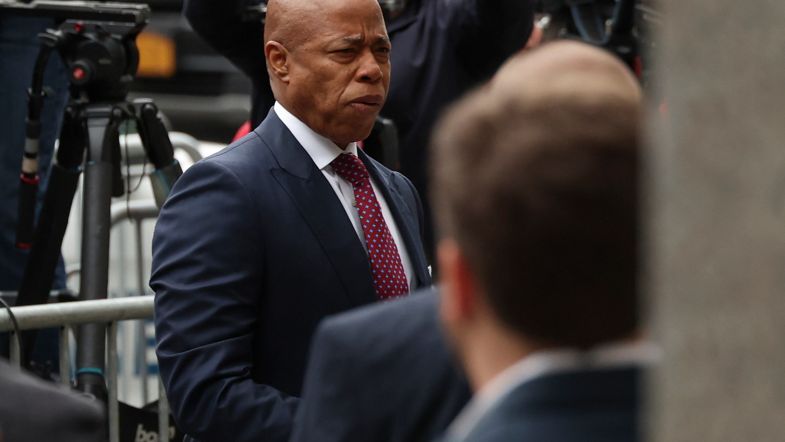 New York City mayor Eric Adams arrives at Manhattan federal court, Friday, Sept. 27, 2024, in New York.