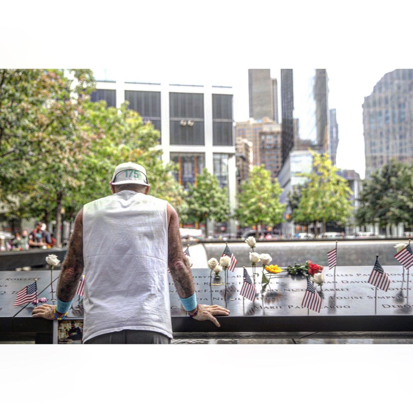 Former flight attendant Paul Veneto reflects at Ground Zero in New York City.