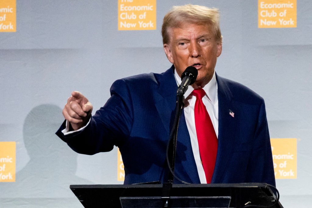 Donald Trump speaks during an event in New York.