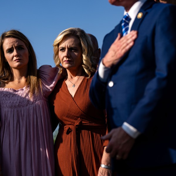 Gold star families are seen during a news conference at the U.S. Capitol on September 9, 2024 in Washington, DC.