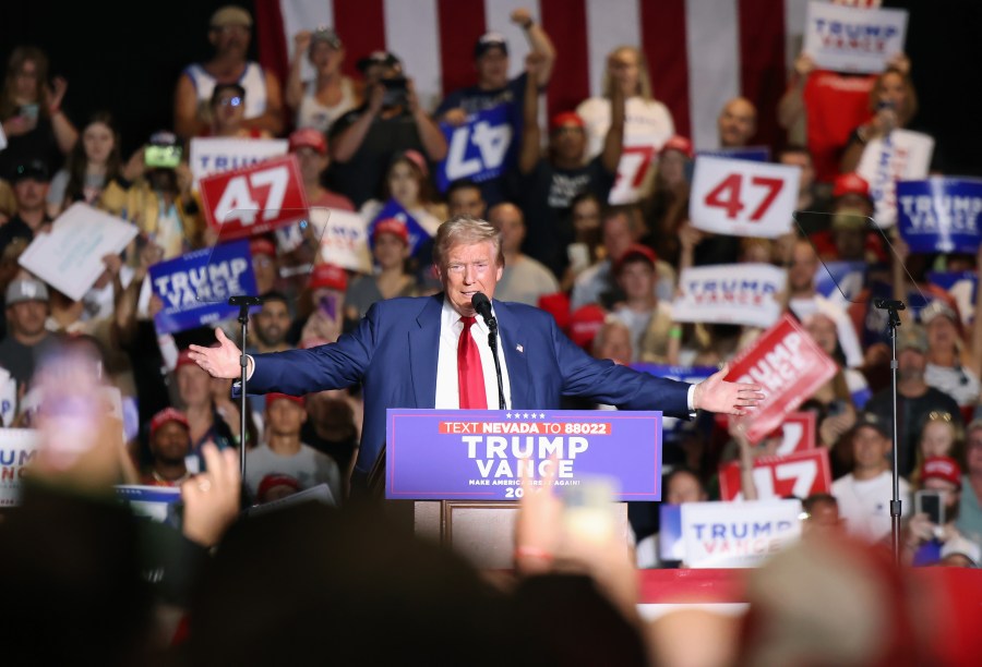 Trump speaks to supporters in Las Vegas