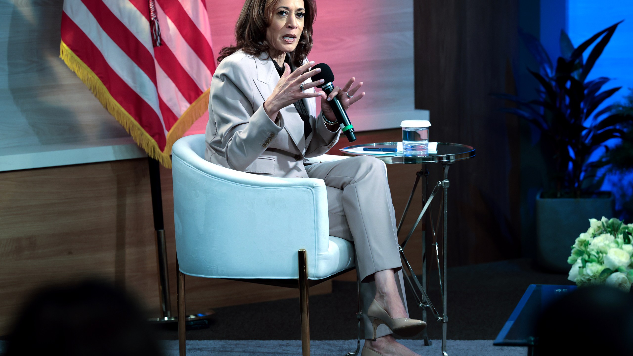 Kamala Harris answers questions from the National Association of Black Journalists Sept. 17, 2024 in Philadelphia.