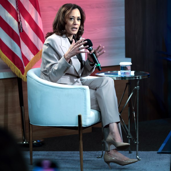 Kamala Harris answers questions from the National Association of Black Journalists Sept. 17, 2024 in Philadelphia.