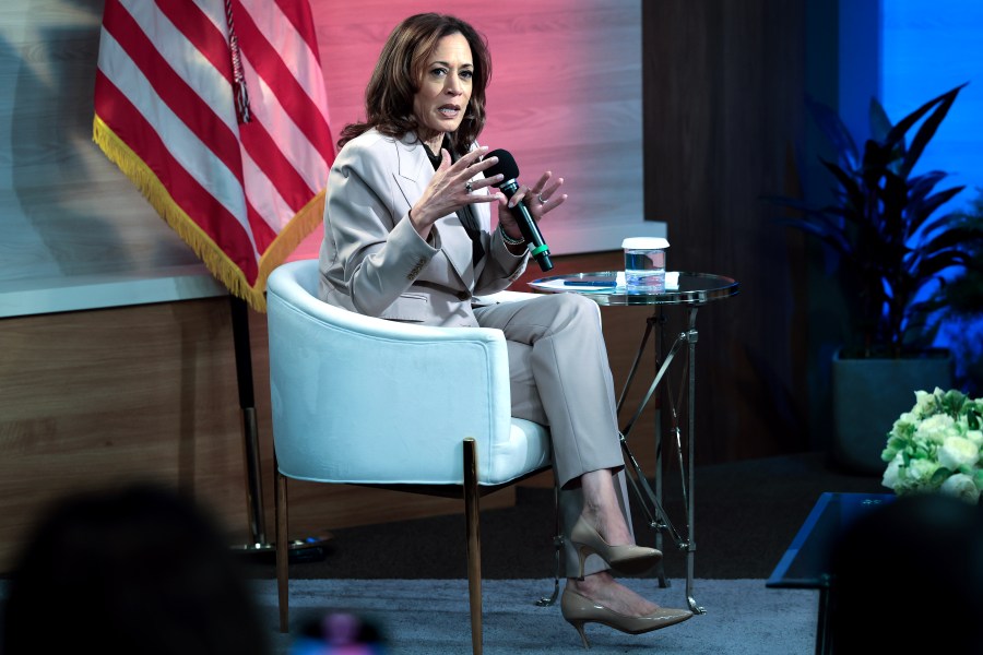 Kamala Harris answers questions from the National Association of Black Journalists Sept. 17, 2024 in Philadelphia.