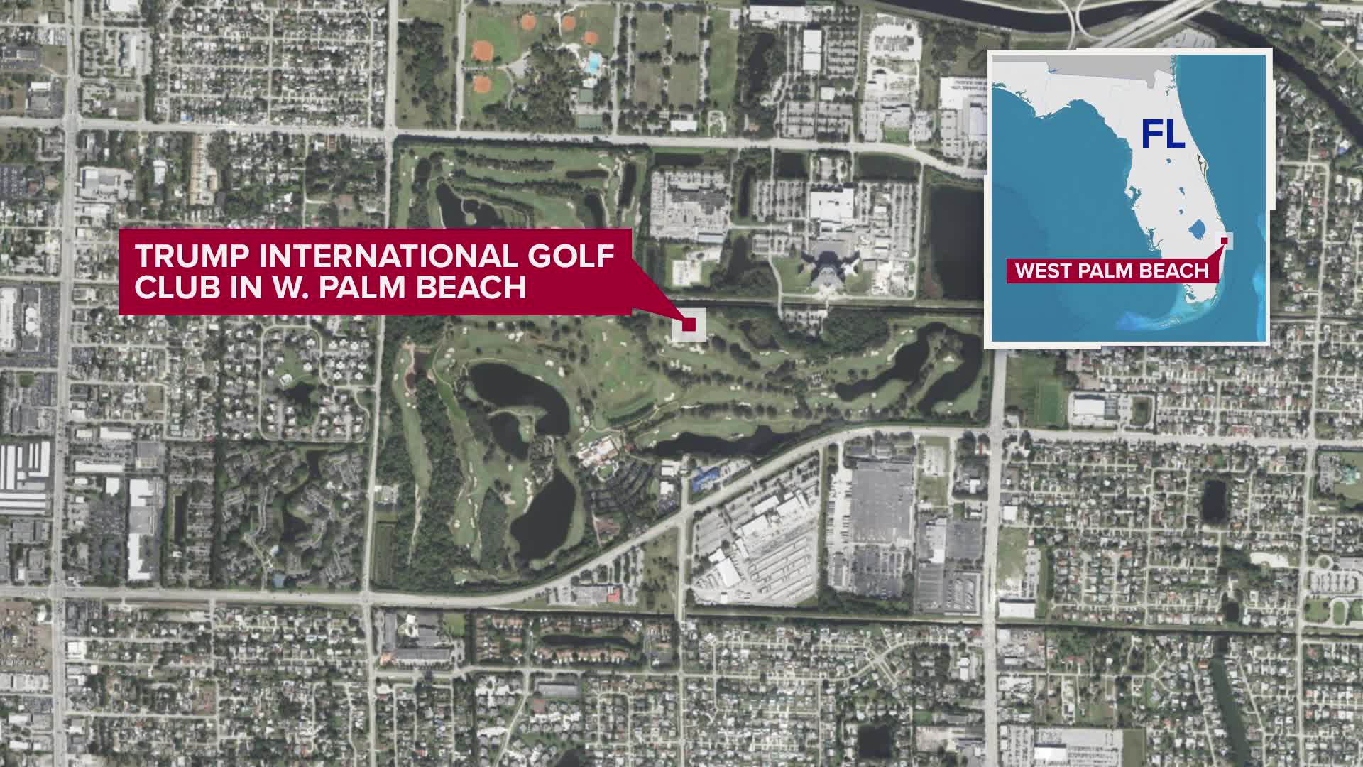 Map of the Trump International Golf Club in West Palm Beach, Florida