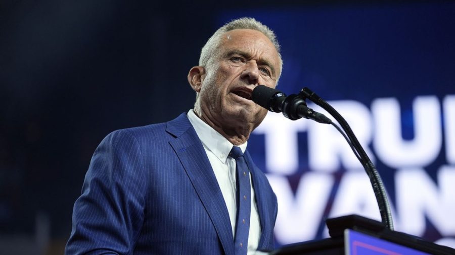 Independent presidential candidate Robert F. Kennedy Jr. speaks as he endorses Republican presidential nominee former President Trump.