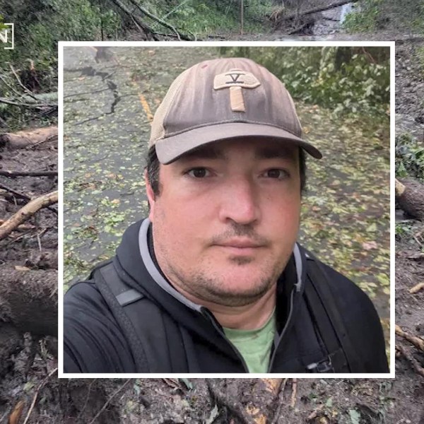 Sam Perkins during his journey through mountains in North Carolina post-Hurricane Helene.