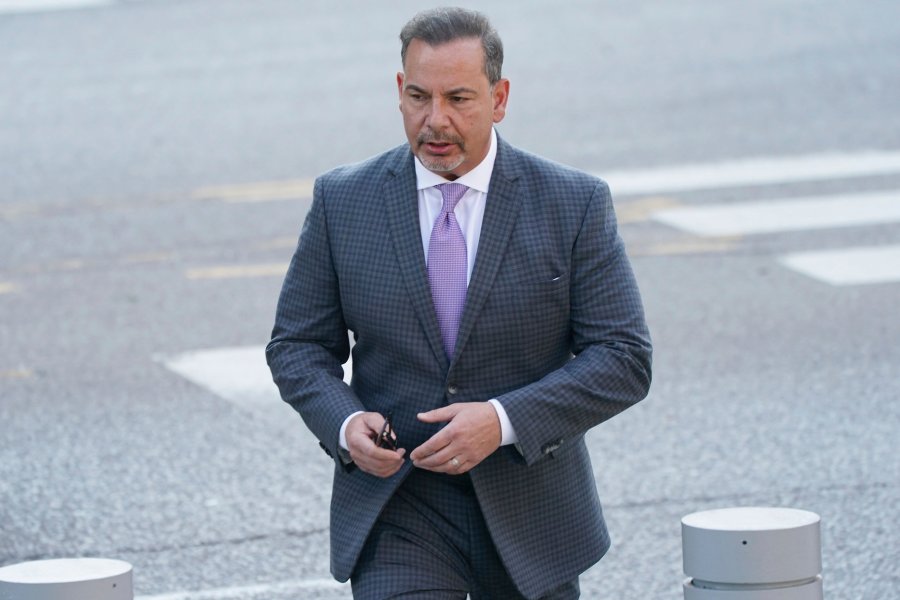 FILE - Former DEA agent Joseph Bongiovanni arrives at the Robert H. Jackson U.S. Court House for a hearing for an upcoming trial on drug and bribery charges, June 21, 2023. (Derek Gee/The Buffalo News via AP, File)