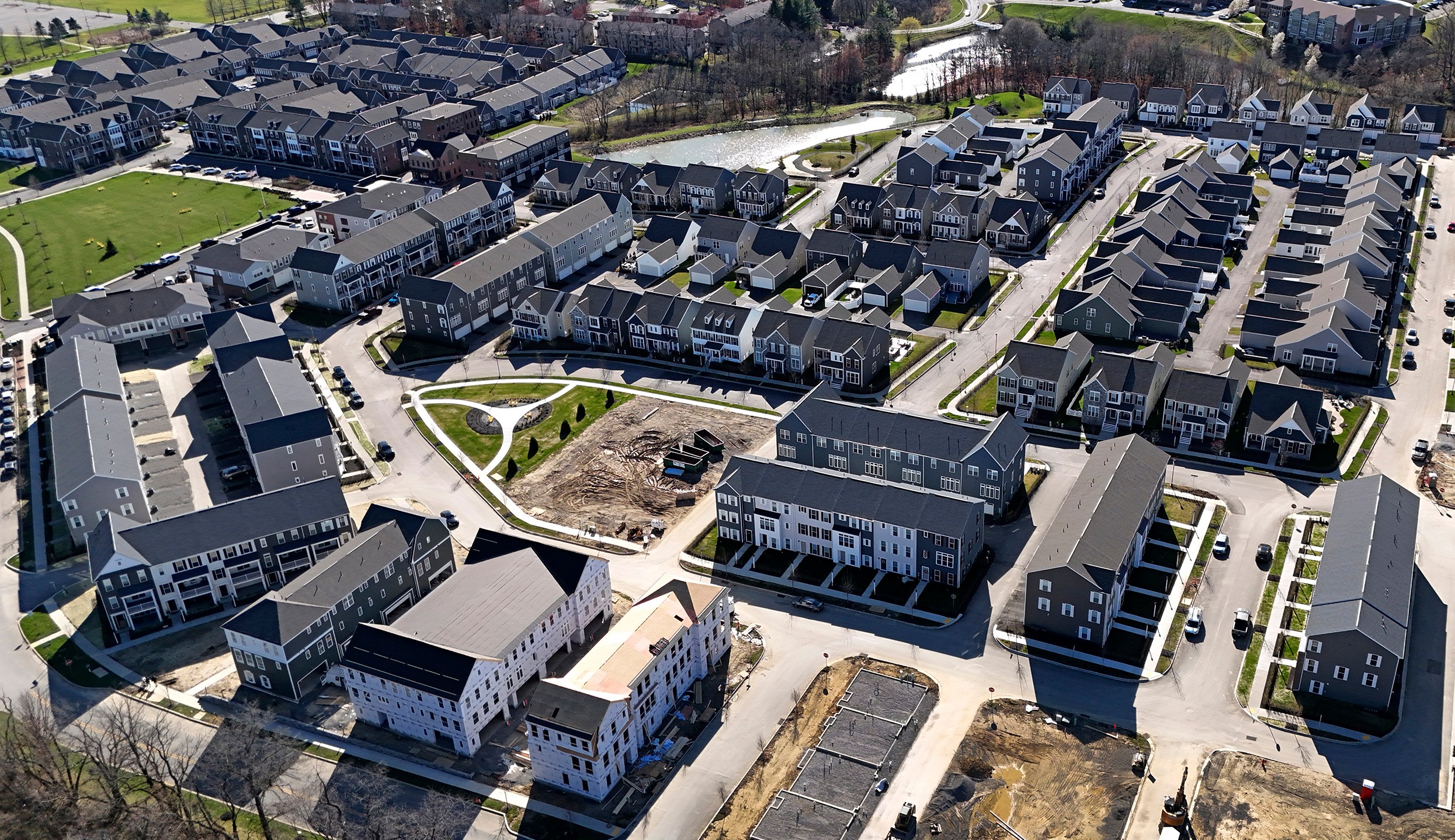 FILE - A housing development in Cranberry Township, Pa., is shown on March 29, 2024. (AP Photo/Gene J. Puskar, File)