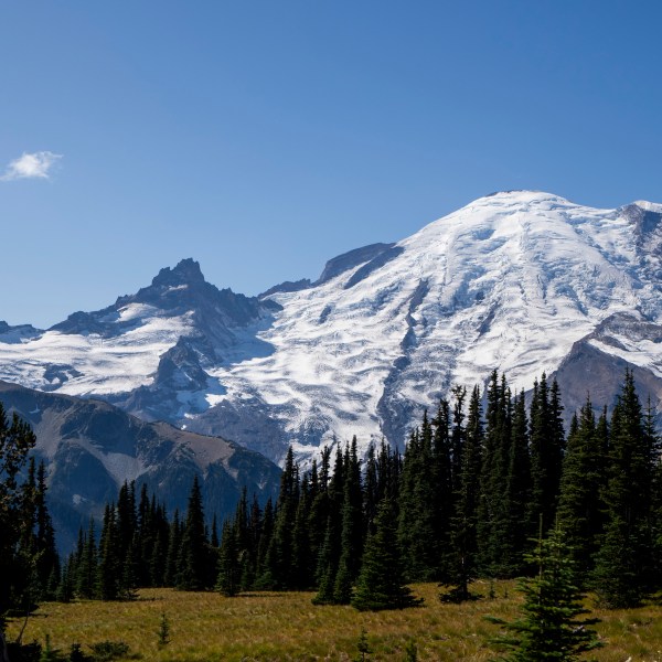 FILE - Mount Rainier is pictured Sept. 21, 2023, at Mount Rainier National Park, from Sunrise, Wash. (AP Photo/Lindsey Wasson, File)