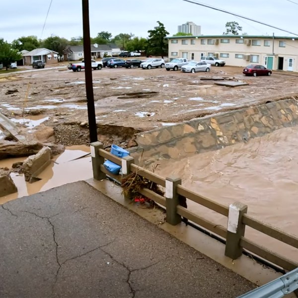 In this image taken from video, debris and damage and are seen from severe flooding in Roswell, N.M., Sunday, Oct. 20, 2024. (Juliana Halvorson via AP)