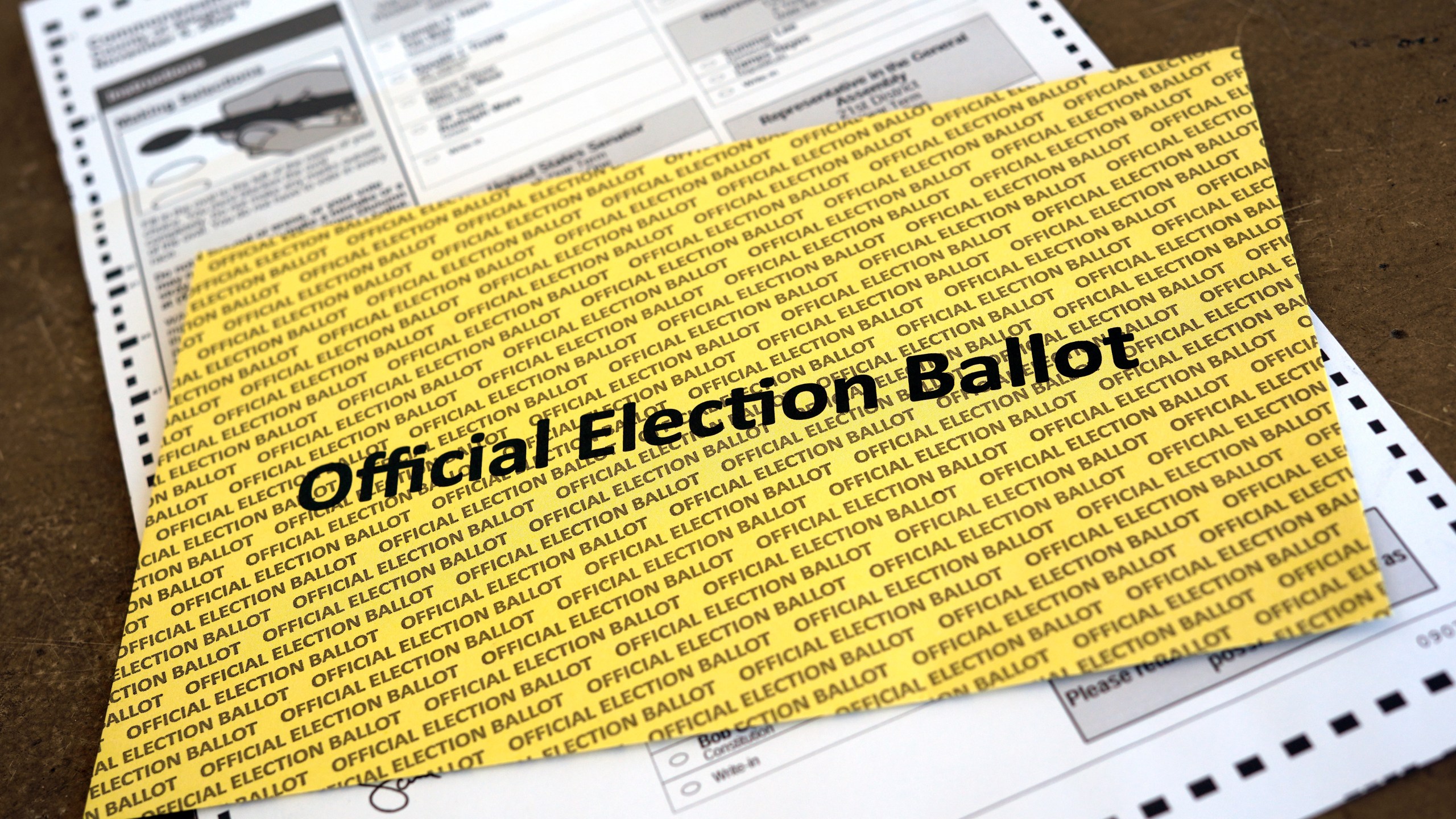 FILE - This is an official Pennsylvania mail-in ballot in Pittsburgh, Oct. 3, 2024. (AP Photo/Gene J. Puskar, File)