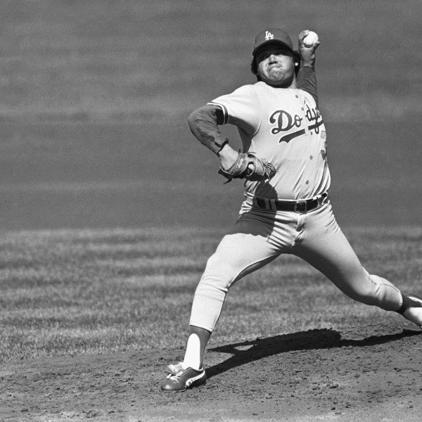 FILE - Los Angeles Dodgers pitcher Fernando Valenzuela pitches against a San Francisco Giants batter during the first inning at Candlestick Park, Oct. 3, 1982, in San Francisco. Fernando Valenzuela, the Mexican-born phenom for the Los Angeles Dodgers who inspired “Fernandomania” while winning the NL Cy Young Award and Rookie of the Year in 1981, has died Tuesday, Oct. 22, 2024. (AP Photo, File)