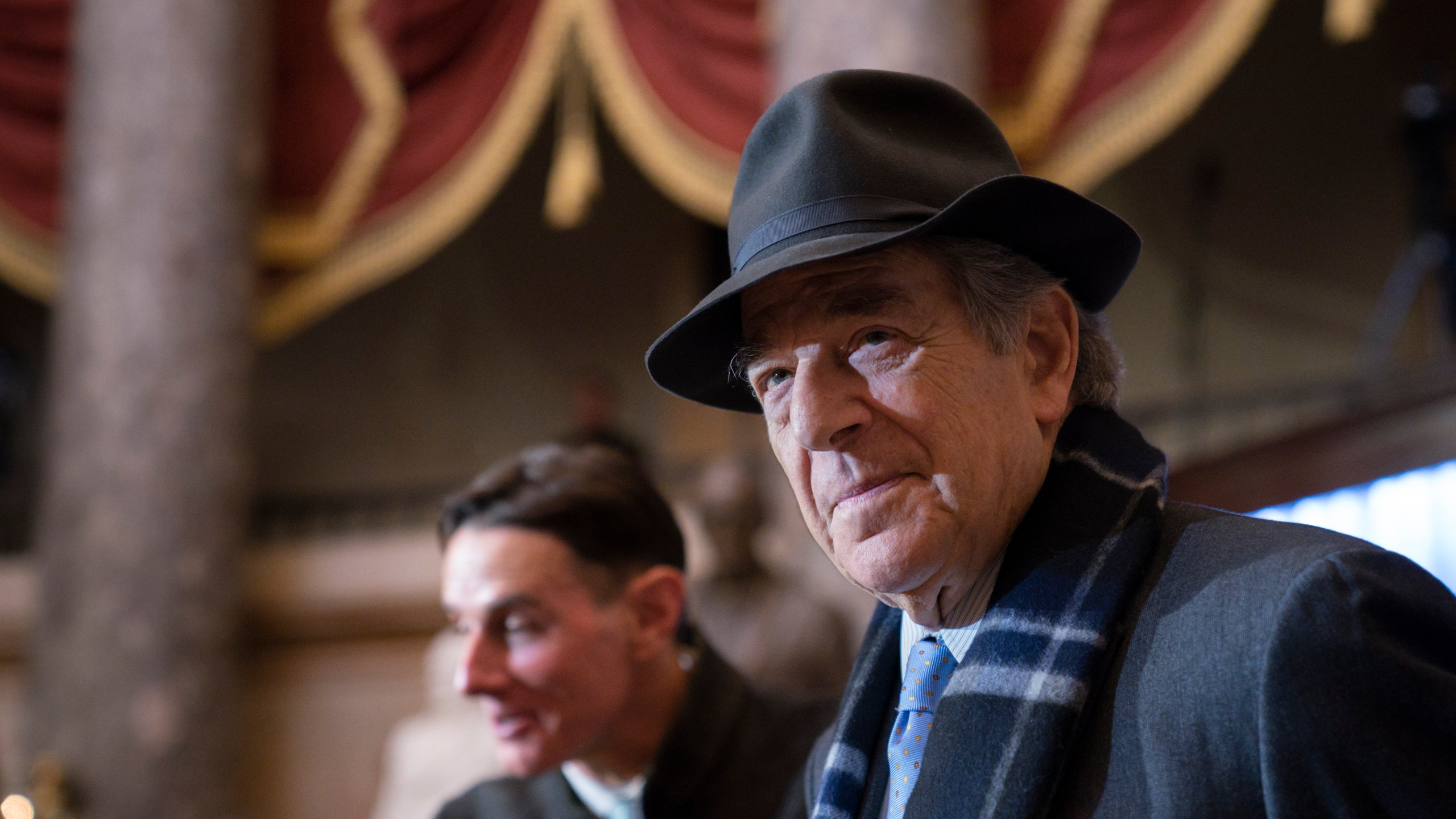 FILE - Paul Pelosi attends a portrait unveiling ceremony for his wife, Speaker of the House Nancy Pelosi, D-Calif., in Statuary Hall at the Capitol, Dec. 14, 2022, in Washington. (AP Photo/J. Scott Applewhite, File)