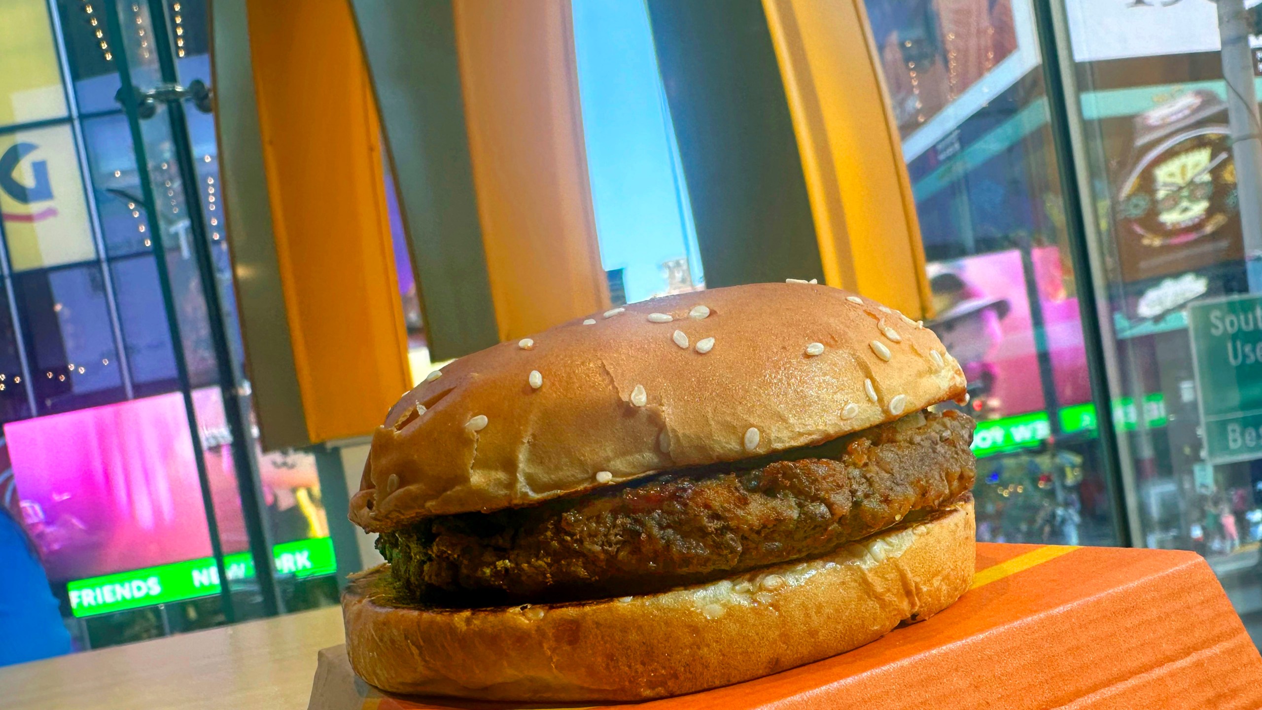 FILE - A McDonald's Quarter Pounder hamburger is shown in this photograph, in New York's Times Square on Oct. 23, 2024. (AP Photo/Richard Drew, File)