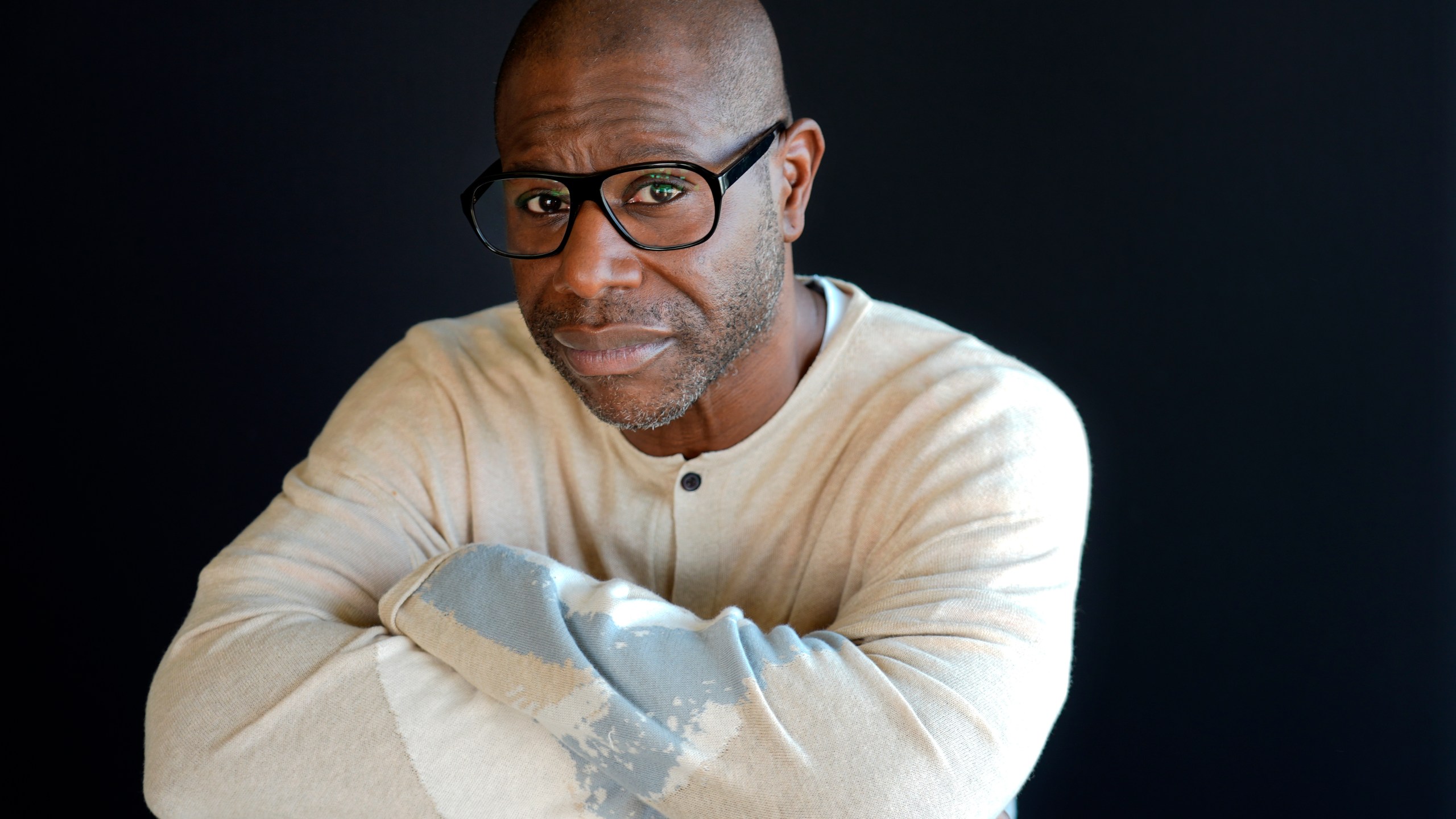 Steve McQueen, writer/director of "Blitz," poses for a portrait at the Four Seasons Hotel, Monday, Oct. 14, 2024, in Los Angeles. (AP Photo/Chris Pizzello)