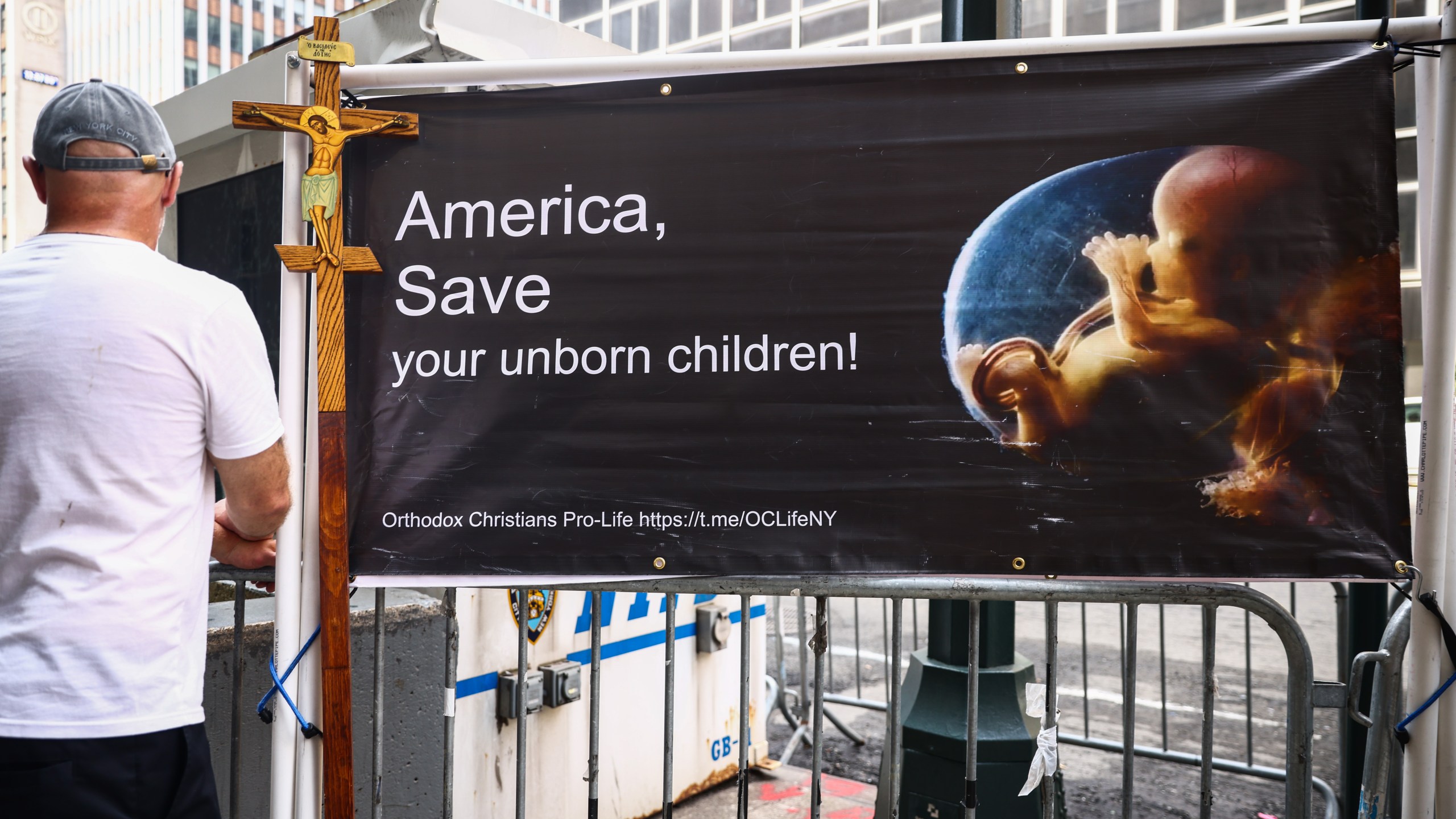 Pro-life demonstration in Manhattan, New York, United States of America, on July 6th, 2024.