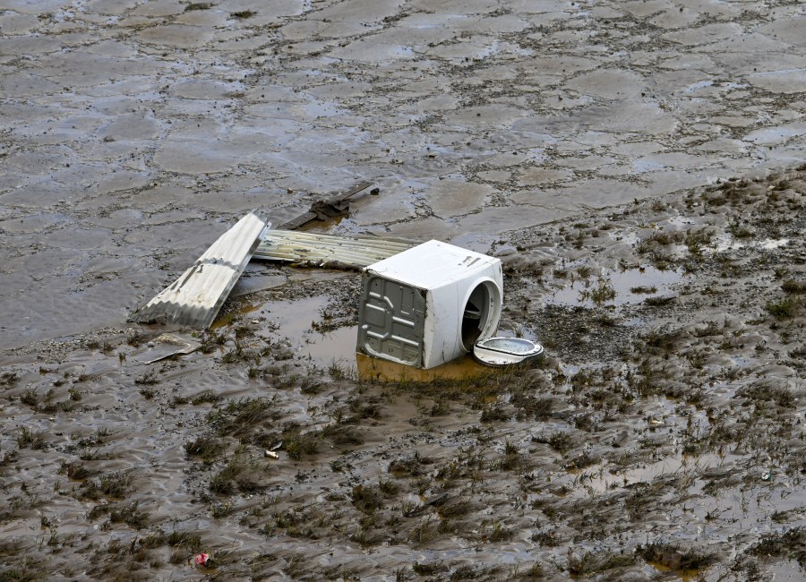 Hurricane Helene damage near Asheville, North Carolina.