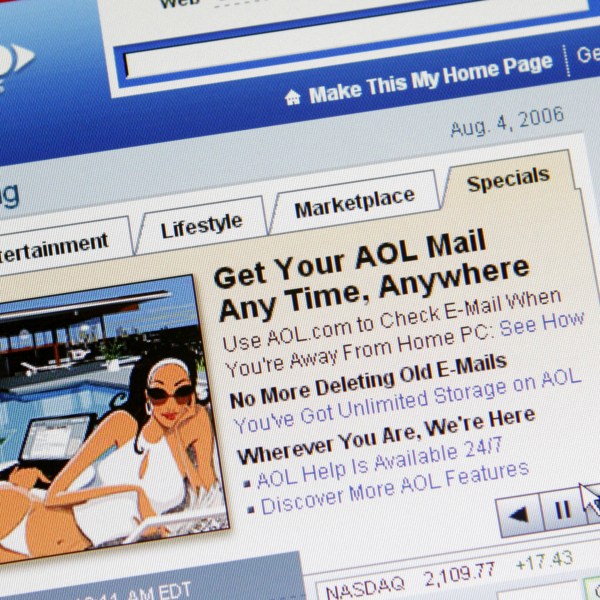 FILE - AOL's home page is shown on a computer screen, Aug. 4, 2006, in New York. (AP Photo/Mark Lennihan, File)