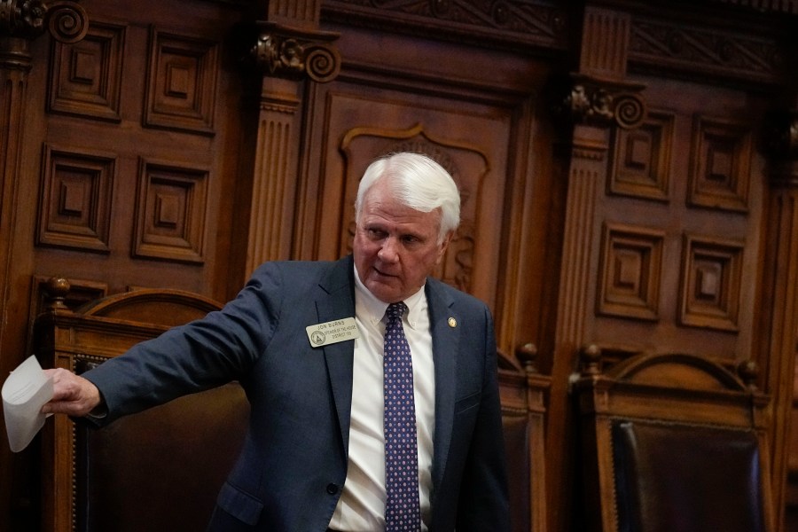 FILE - Georgia House Speaker Jon Burns, R-Newington speaks during the opening day of the Georgia General Assembly, Jan. 8, 2024, in Atlanta. (AP Photo/Brynn Anderson, File)