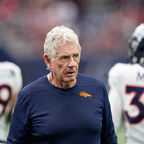 FILE - Denver Broncos special teams coach Mike Westhoff during an NFL football game against the Houston Texans Sunday, Dec. 3, 2023, in Houston. Denver Broncos assistant head coach Mike Westhoff has resigned because of problems with his vision, Wednesday, Nov. 13, 2024. (AP Photo/Eric Gay, File)