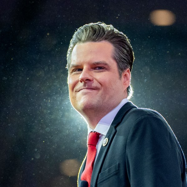 FILE - Rep. Matt Gaetz, R-Fla., departs after speaking during the Conservative Political Action Conference, CPAC 2024, at the National Harbor, in Oxon Hill, Md., Feb. 23, 2024. (AP Photo/(AP Photo/Alex Brandon, File)