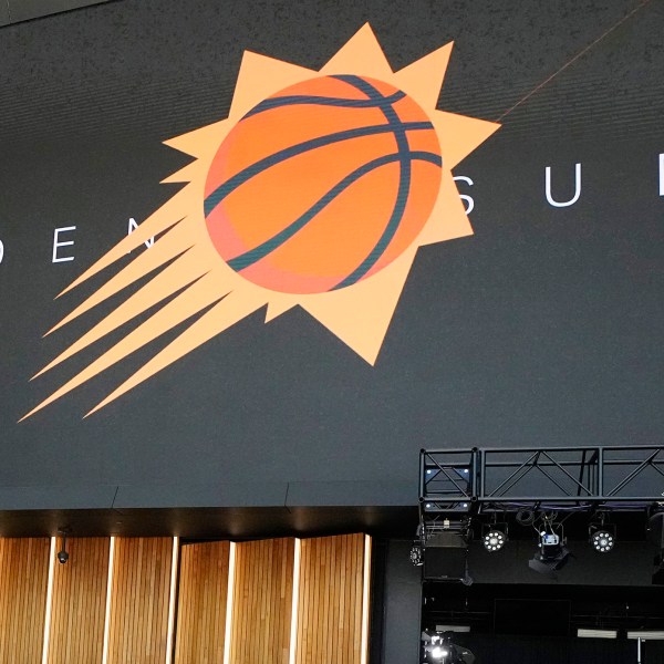 FILE - The Phoenix Suns logo is seen on June 6, 2023, in Phoenix. (AP Photo/Ross D. Franklin, File)