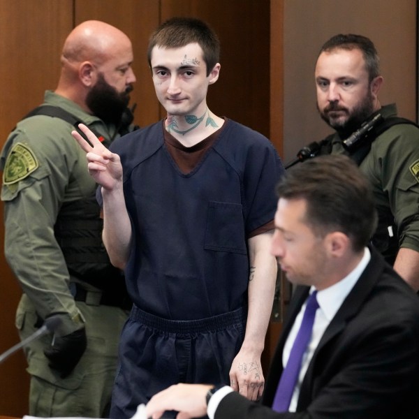 Robert E. Crimo III gestures as he attends the hearing on motions before Judge Victoria A. Rossetti at the Lake County Courthouse in Waukegan, Ill., Thursday, Nov. 14, 2024. (AP Photo/Nam Y. Huh, Pool)