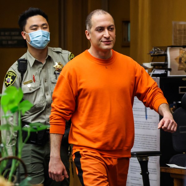 FILE - Nima Momeni, the man charged in the fatal stabbing of Cash App founder Bob Lee, makes his way into the courtroom for his arraignment in San Francisco, May 2, 2023. (Gabrielle Lurie/San Francisco Chronicle via AP, Pool, File)