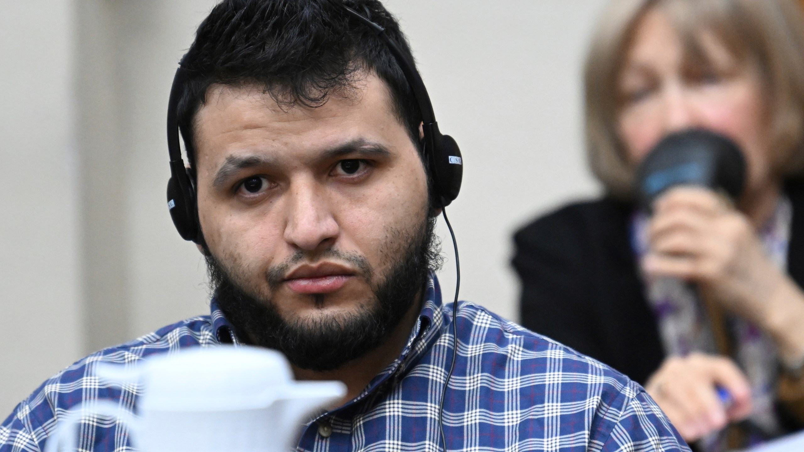 Jose Ibarra, accused of killing a Georgia nursing student earlier this year, listens through an interpreter during his trial at Athens-Clarke County Superior Court, Friday, Nov. 15, 2024, in Athens, Ga. (Hyosub Shin/Atlanta Journal-Constitution via AP, Pool)