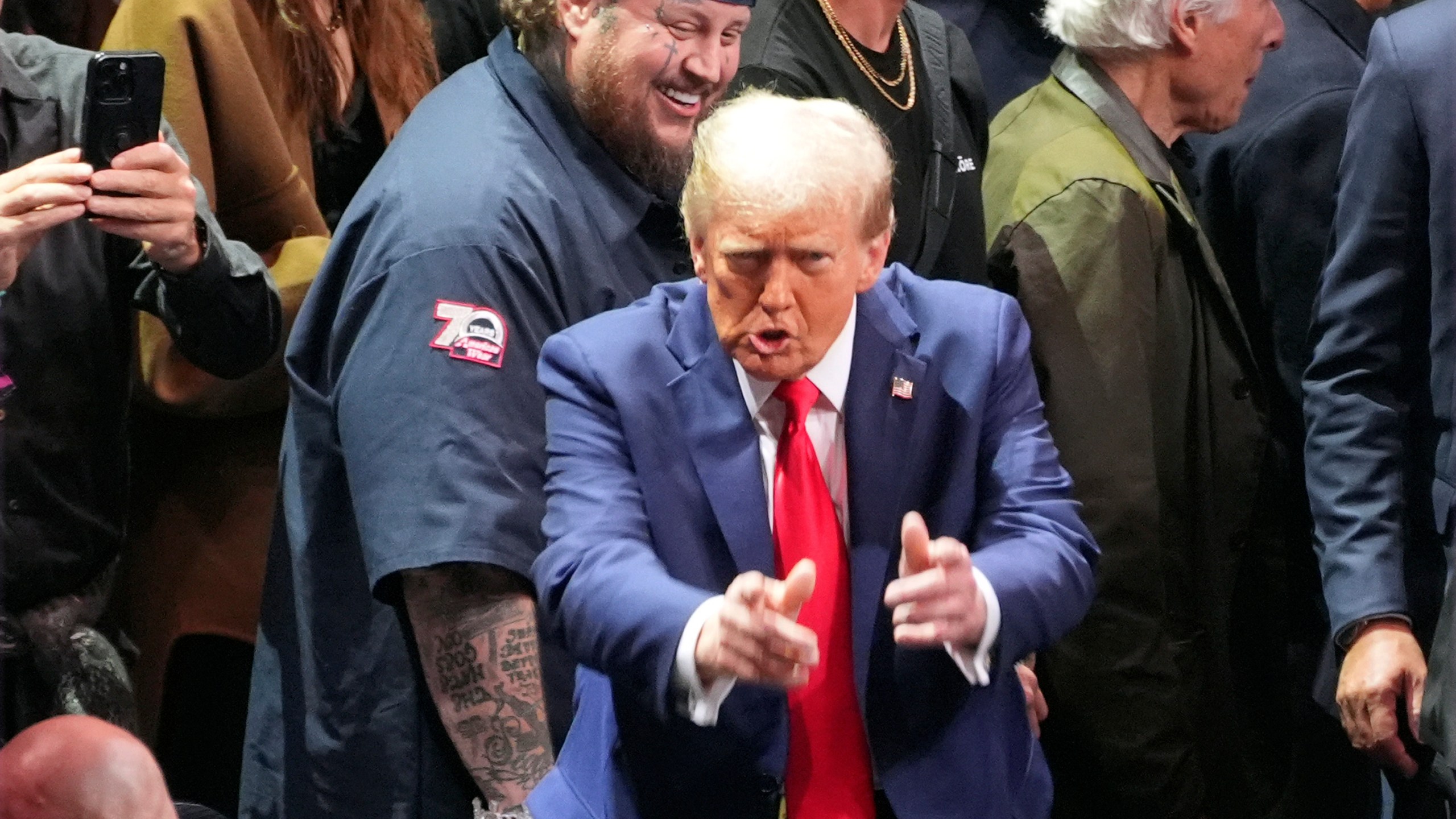 President-elect Donald Trump arrives at UFC 309 at Madison Square Garden, Saturday, Nov. 16, 2024, in New York. (AP Photo/Evan Vucci)