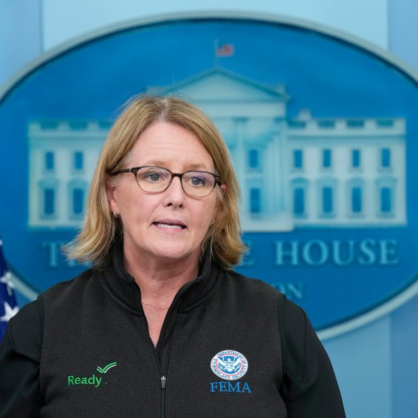 FILE - Federal Emergency Management Agency administrator Deanne Criswell speaks during the daily briefing at the White House in Washington, Aug. 30, 2023. (AP Photo/Susan Walsh, File)