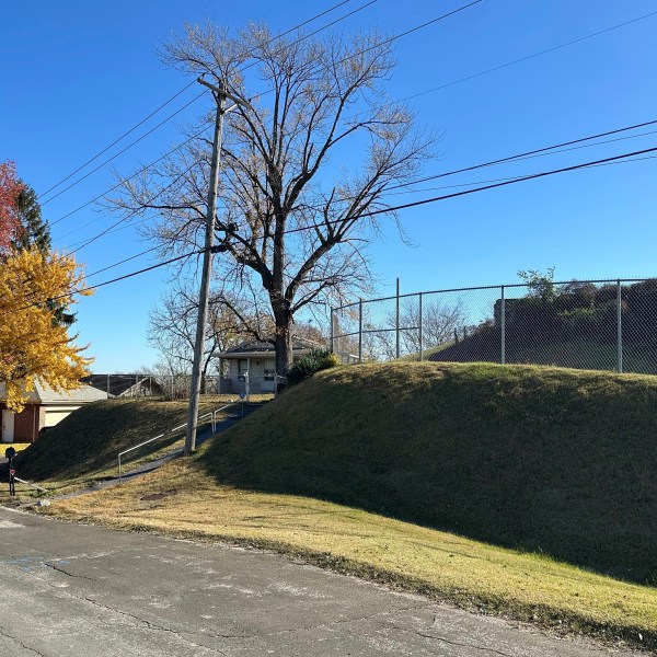 Joan Heckenberg's home, which sits atop the last remaining Native American mound in St. Louis, is seen here on Wednesday, Nov. 20, 2024. (AP Photo/Jim Salter)