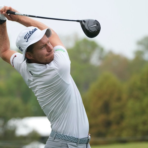 FILE - Peter Malnati watches his drive off the second tee during the pro-am ahead of the Sanderson Farms Championship golf tournament in Jackson, Miss., Oct 5, 2023. (AP Photo/Rogelio V. Solis, File)