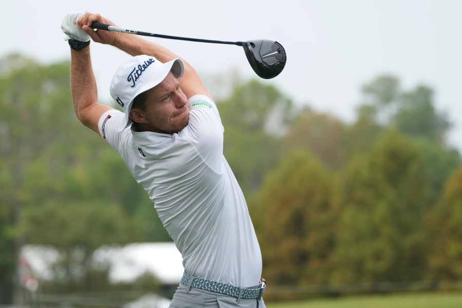 FILE - Peter Malnati watches his drive off the second tee during the pro-am ahead of the Sanderson Farms Championship golf tournament in Jackson, Miss., Oct 5, 2023. (AP Photo/Rogelio V. Solis, File)