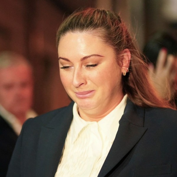 Nikita Hand, who is also known as Nikita Ni Laimhin, leaves the High Court in Dublin, Ireland, Friday, Nov. 22, 2024, after a civil jury found that mixed martial arts fighter Conor McGregor sexually assaulted her in a hotel penthouse after a night of heavy partying. (Brian Lawless/PA via AP)