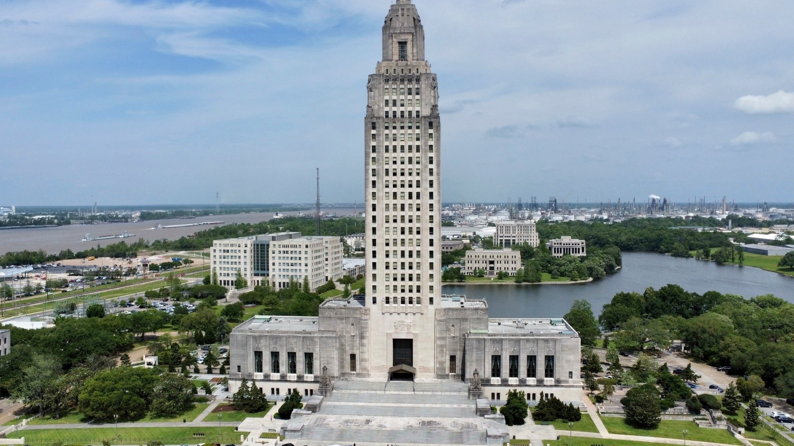 FILE - The Louisiana state Capitol stands on April 4, 2023, in Baton Rouge, La. (AP Photo/Stephen Smith, File)