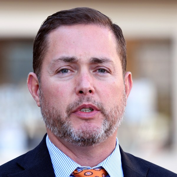 District Attorney Michael Allen speaks during a news conference after owners of a Colorado funeral home who let nearly 190 bodies decay pleaded guilty to corpse abuse in Colorado Springs, Colo., on Friday, Nov. 22, 2024. (AP Photo/Thomas Peipert)