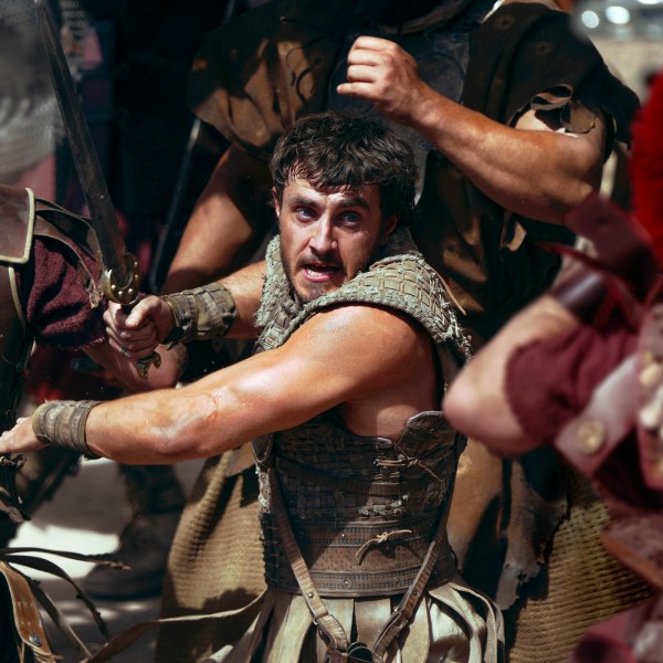 This image released by Paramount Pictures shows Paul Mescal in a scene from "Gladiator II." (Aidan Monaghan/Paramount Pictures via AP)