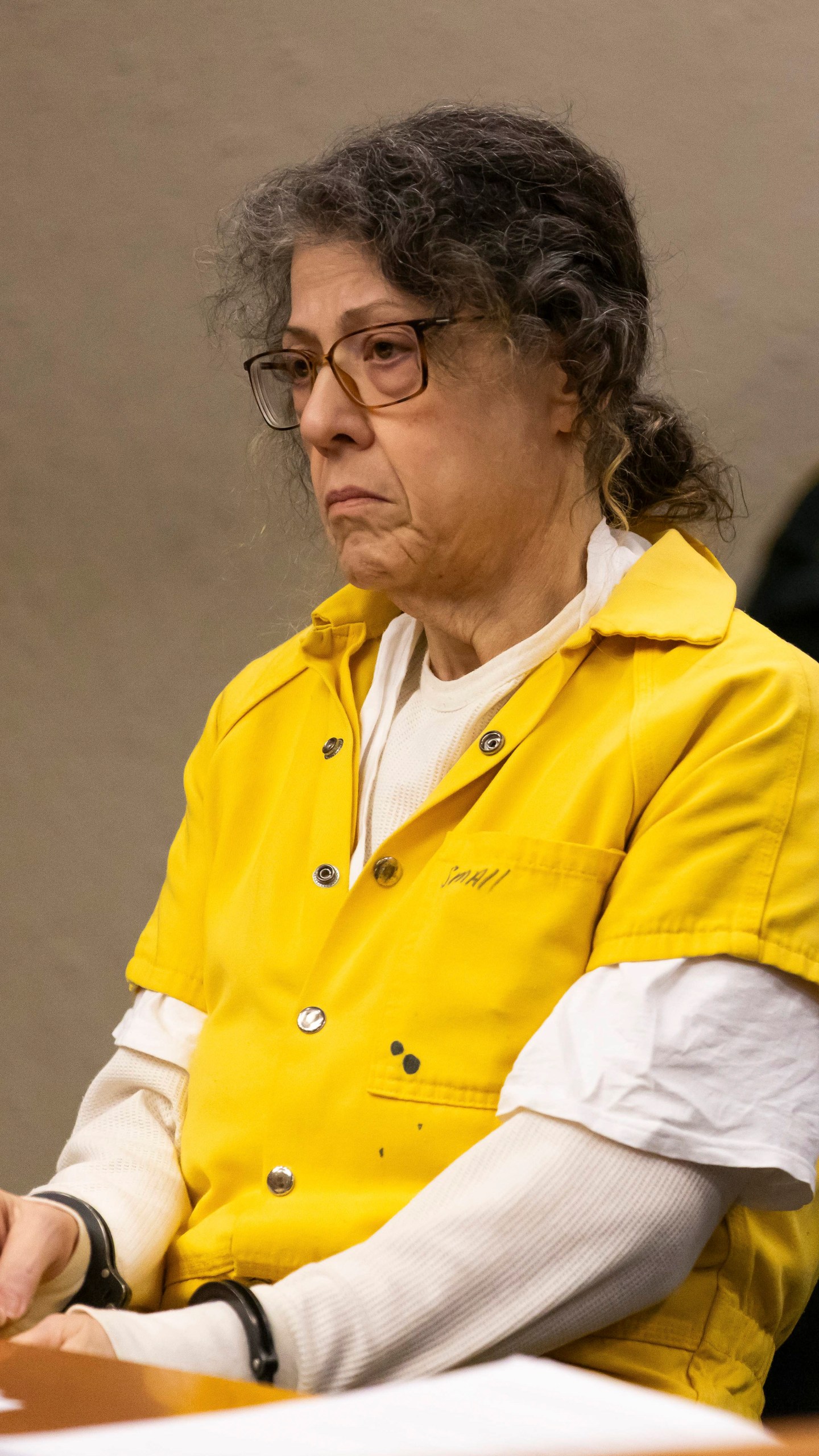 Defendant Susan Lorincz, who fatally shot a Black neighbor through her front door during an ongoing dispute, listens to proceedings during her sentencing hearing Monday, Nov. 25, 2024, in Ocala, Fla. (Doug Engle/Ocala Star-Banner via AP, Pool)