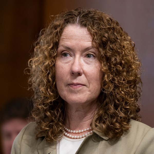 FILE - Tracy Stone-Manning listens during a confirmation hearing for her to be the director of the Bureau of Land Management, during a hearing of the Senate Energy and National Resources Committee on Capitol Hill in Washington, June 8, 2021. (AP Photo/Alex Brandon, File)