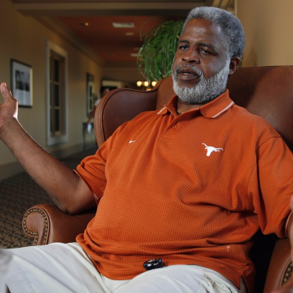 FILE - Former Texas NCAA college football player/Heisman Trophy winner and NFL Hall of Fame member Earl Campbell during an interview June 29, 2007, in Austin, Texas. (AP Photo/Harry Cabluck, File)