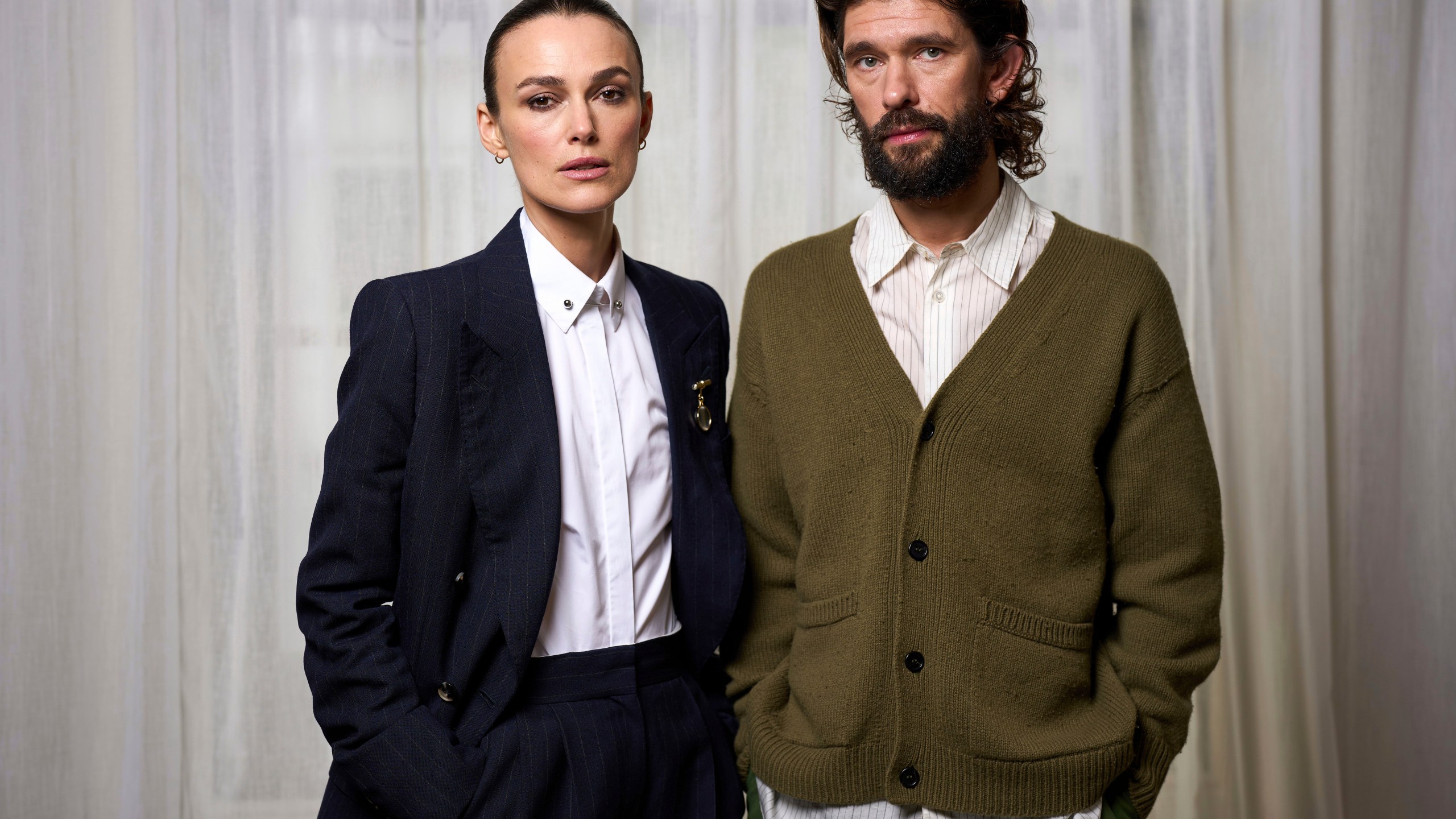 Keira Knightley, left, and Ben Whishaw pose for portrait photographs to promote the television series "Black Doves" on Sunday, Oct. 27, 2024, in London. (Photo by Scott A Garfitt/Invision/AP)