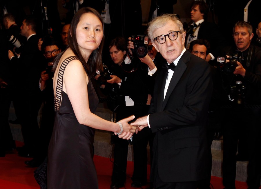 FILE - Filmmaker Woody Allen, right, and Soon-Yi Previn arrive for an event in Cannes, southern France, May 15, 2010. (AP Photo/Matt Sayles, File)