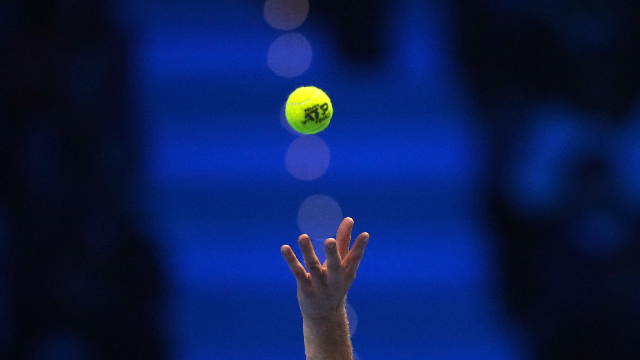 FILE- Italy's Jannik Sinner serves the ball to Russia's Daniil Medvedev during their singles tennis match of the ATP World Tour Finals at the Inalpi Arena, in Turin, Italy, Thursday, Nov. 14, 2024. (AP Photo/Antonio Calanni, File)