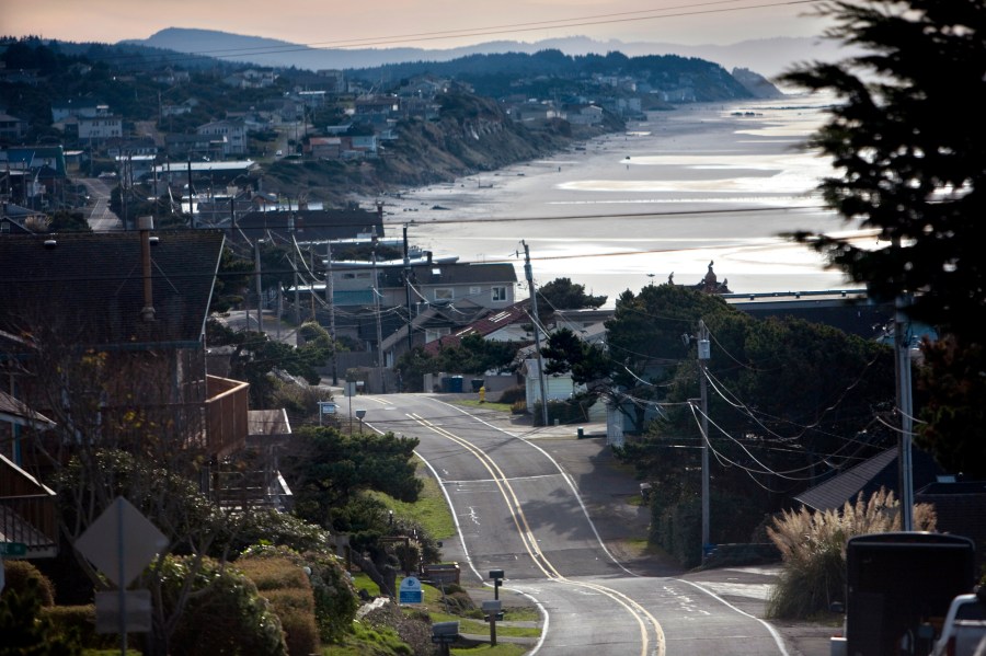 FILE - This Dec. 17, 2008 file photo shows Lincoln City, Ore. (Faith Cathcart/The Oregonian via AP)