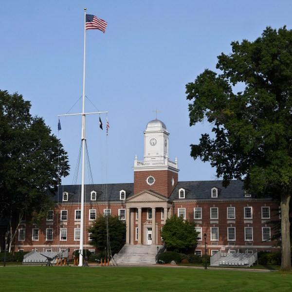 FILE - The United States Coast Guard Academy is seen, Sept. 14, 2020, in New London, Conn. (AP Photo/Jessica Hill, File)