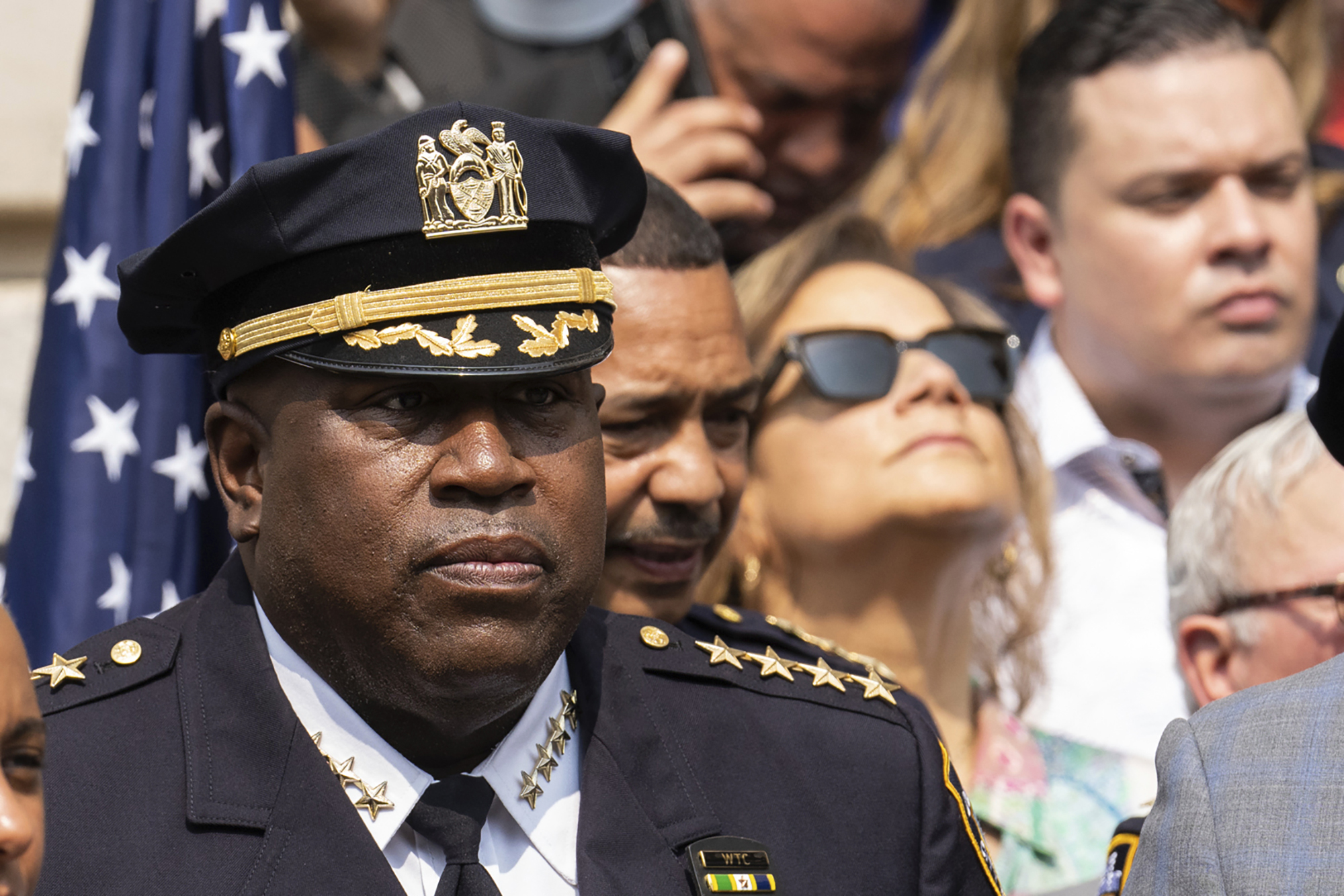 FILE - NYPD Chief Jeffrey Maddrey attends a news conference outside New York City Police Department 40th Precinct, July 17, 2023, in New York. (AP Photo/Jeenah Moon, File)