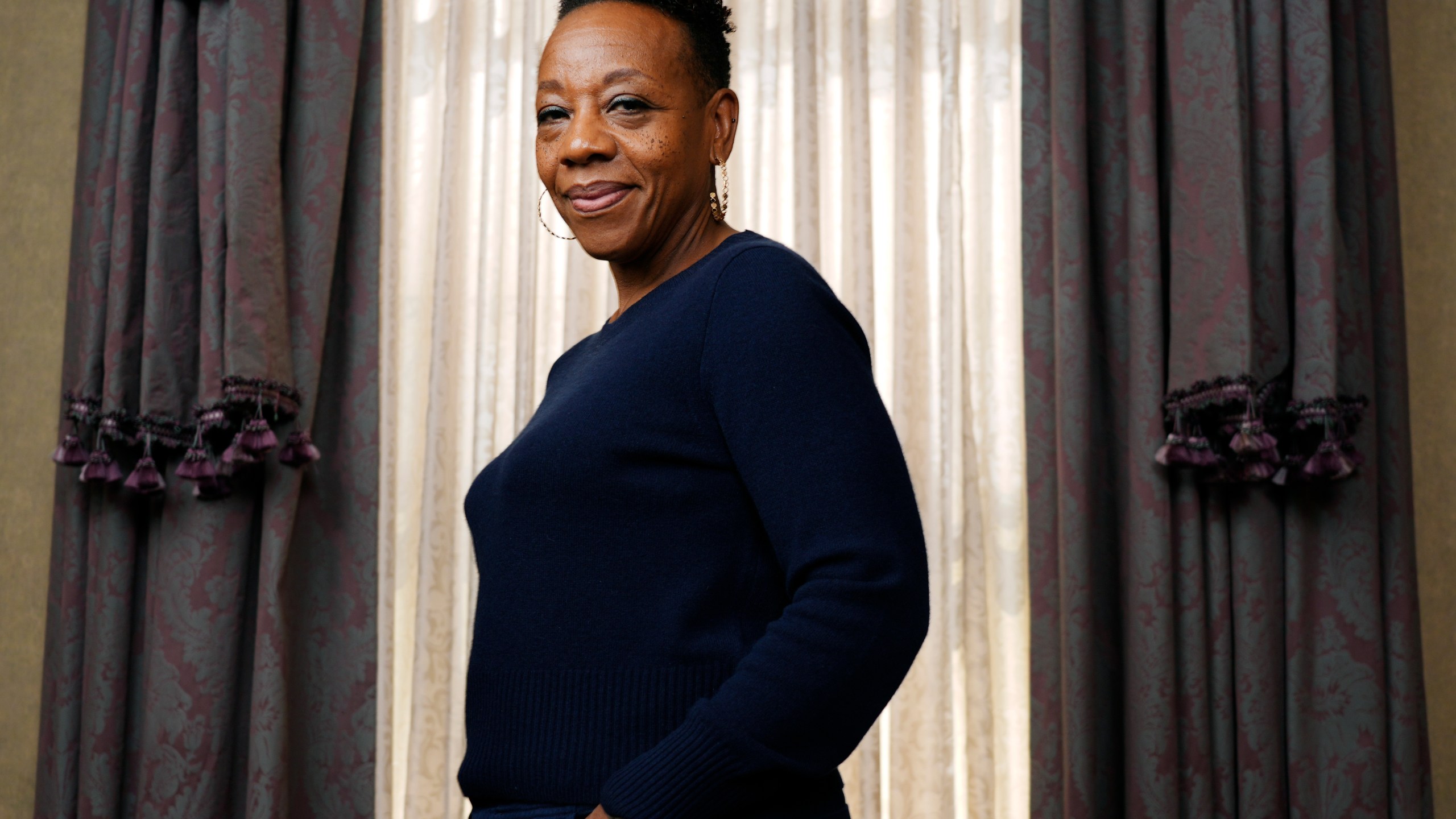 Marianne Jean-Baptiste, a cast member in the film "Hard Truths," poses for a portrait during the Toronto International Film Festival, Saturday, Sept. 7, 2024, in Toronto. (AP Photo/Chris Pizzello)